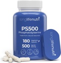 Phosphatidylsérine Pure 500mg – 180 pilules végétariennes, 3 mois d'approvisionnement, supplément pour renforcer la mémoire, la focalisation et la fonction cognitive, fabriqué aux États-Unis, laboratoire testé, sans soja, non OGM