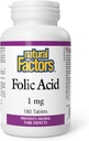 Acide folique 1mg (180 comprimés) Marque: Facteurs naturels