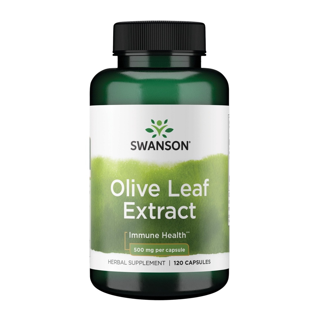 Swanson Olive Leaf Extract Immune and Cardiovascular Health Supplement for Adults Seeking Year-Round Immune Support - 20% Oleuropein (120 Capsules, 500 mg)