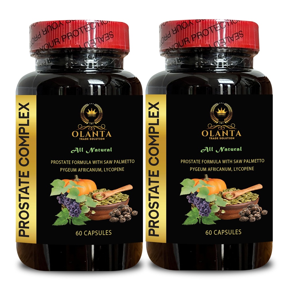 COMPLEXE PROSTATE POUR LES HOMMES - Supplément alimentaire pour la santé de la prostate, extrait de nettle, extrait de Palmetto de scie, extrait de Pygeum africanum, extrait de graines de raisin, extrait de graines de citrouille - 2 bouteilles