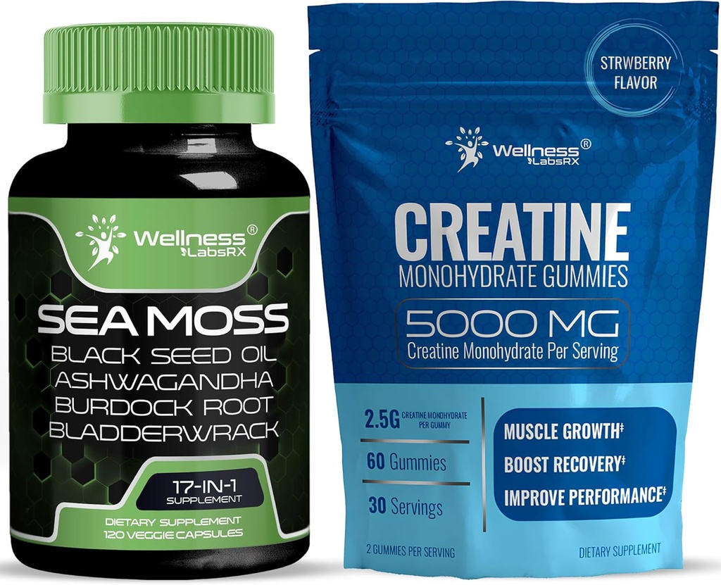 WELLNESS LABSRX Irish Sea Moss Capsules - Creatine Gommies 5000mg