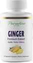 Extrait de gingembre premium Paradise Herbes pour la santé digestive, Super Potent, Ultra Pure, Vegan, Non-OGM, Sans gluten, 60 Capsules végétariennes