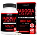 Fadogia Agresti Extrait 1000mg par portion - [Force maximale] - Force, entraînement, performance athlétique, masse musculaire - Testé par une tierce partie - Zéro remplissage - Sans gluten, sans OGM, gélules végétaliennes
