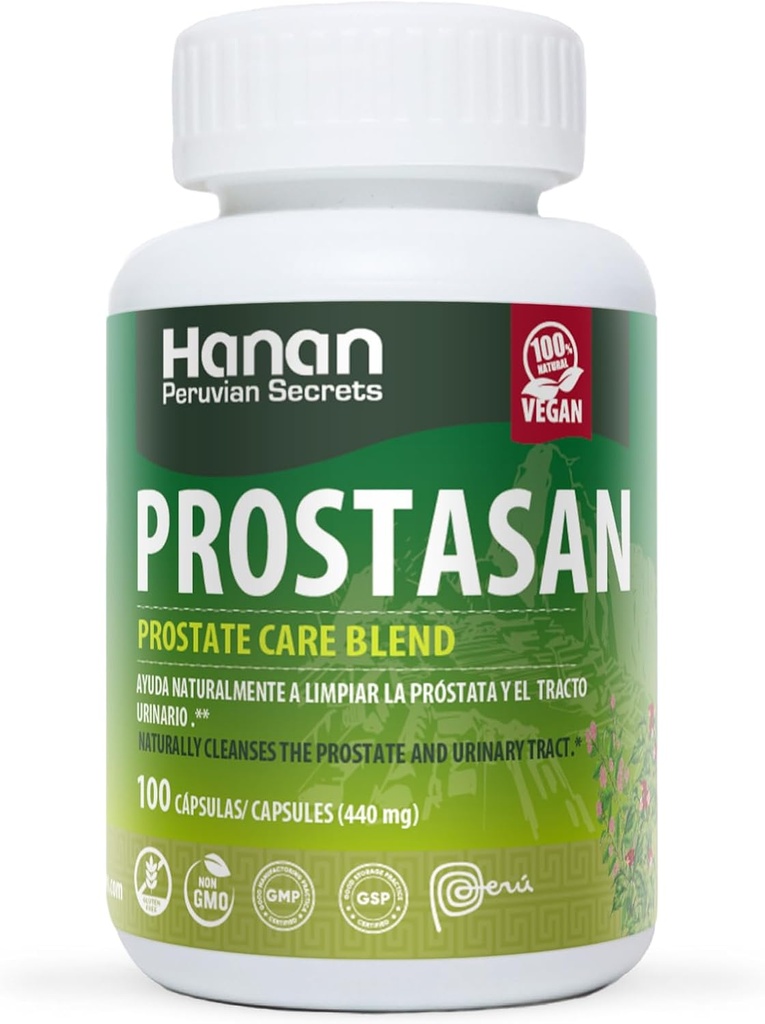 Hanan Prostasan Prostate Care Blend: 100 capsules Aide naturellement à nettoyer la prostate et le trac urinaire
