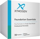 XYMOGEN Foundation Essentials - Packs de 5 produits avec ProbioMax Probiotique, ActivNutrients Multivitamine Sans Fer, Omega MonoPure 650 Huile de poisson, OptiMag Magnésium + Vitamine D3 2000 (30 Packets)