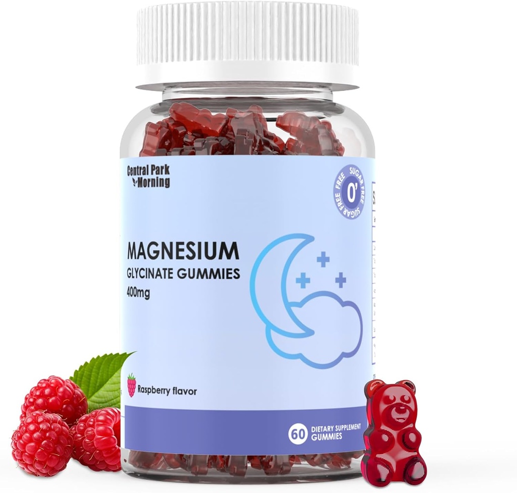 Glycinat de magnésium 400mg, Supplément de glycinat de magnésium sans sucre pour adultes, Muscle, Soutien osseux - 60 Gymnies organiques