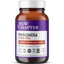 Nouveau chapitre Supplément d'huile de poisson Wholemega - 2000mg par portion, Huile de saumon sauvage d'Alaska éprouvée cliniquement avec Oméga-3 + Vitamine D3 + Astaxanthine, 60 Softgels