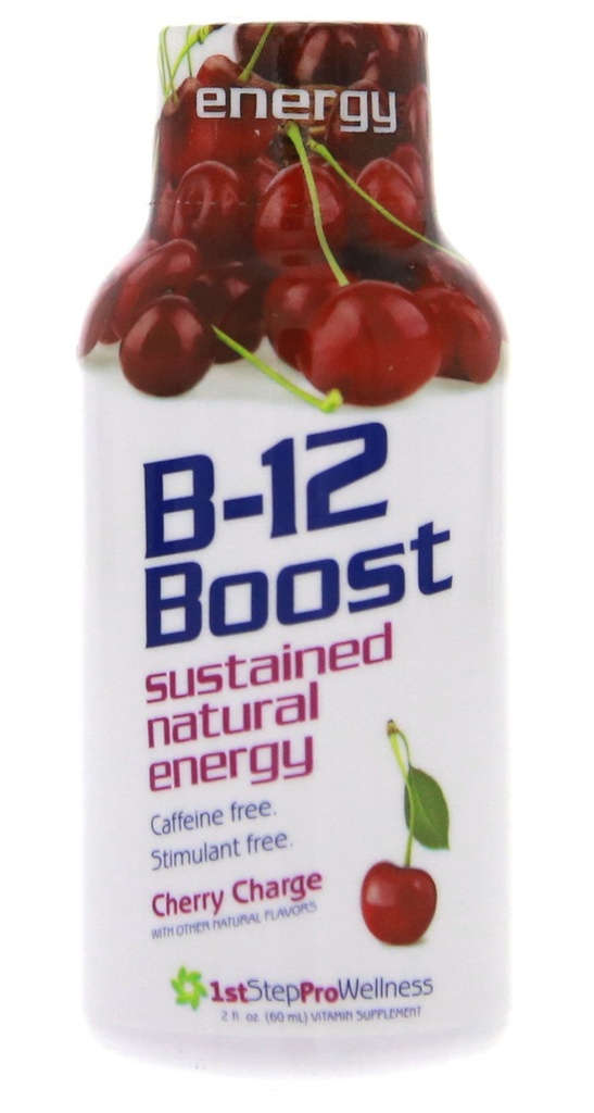 1ère étape pour l'énergie B-12 Boost Cherry Charge 12 bouteilles (2 fl oz)