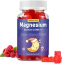 Gommies glycinées de magnésium avec GABA pour les clams et les lits 400mg Sans sucre Supplément de glycinate de magnésium avec vitamine D, B6, et CoQ10 pour le calme et le lit pour les enfants adultes