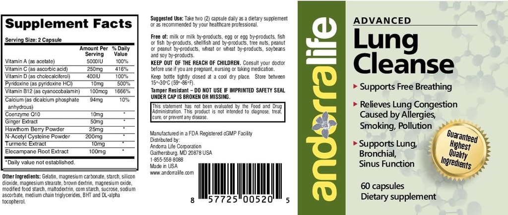 Andorrelife Nettoyant pulmonaire avancé