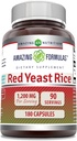Formules étonnantes Riz de levure rouge 1200mg par supplément de capsules de service
