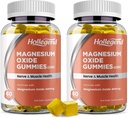 Oxyde de magnésium 400mg Gummies, supplément à croustillant d'oxyde de magnésium pour la santé musculaire, nerveuse et cardiaque, végétalien, goût de pinapple, 120 comte