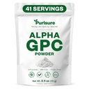 Purisure Alpha GPC Powder, 25 g, Supplément pur Alpha GPC Choline pour le cerveau et le focus, Suppléments CDP Choline pour la performance de mémoire et la concentration, Pas de remplissage, Non-OGM, Offre 42 services