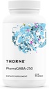 THORNE - PharmaGABA-250 - Supplément GABA - 250 mg d'acide gamma-aminobutyrique source naturelle - favorise un état d'esprit calme, détendu et concentré* - 60 capsules