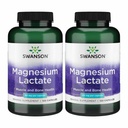 Lactate de magnésium de Swanson - Supplément minéral favorisant le soutien de la santé musculaire et osseuse - Forme minérale de lactate sans lactose pour l'absorption douce - (120 capsules, 84mg chacune) 2 boîtes