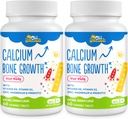 500 MG Calcium Supplement with Vitamin D3 & K2, Zinc, Magnesium & Prebiotics. Kids Vitamins for Kids' Height. Bone Strength, High Absorption, Orange Chewables, Gluten Free, 120 Tabs