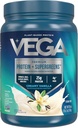 Vega Protéines et Verts Protéines Poudre Vanille crémeuse (11 portions) 25g Protéines végétales plus légumes, végétaliens, non OGM, protéines de pois pour les femmes et les hommes, 1,2 lb