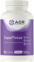 AOR, SuperFocus, soutient la concentration, l'énergie, alerte mentale, calme et détente, complément alimentaire, 60 portions (60 capsules)