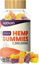 Gommies de chanvre HOOLOO, végétalien, 2 emballages (Vegan-1 500 000 mg, orange juteux, crème, pêche)