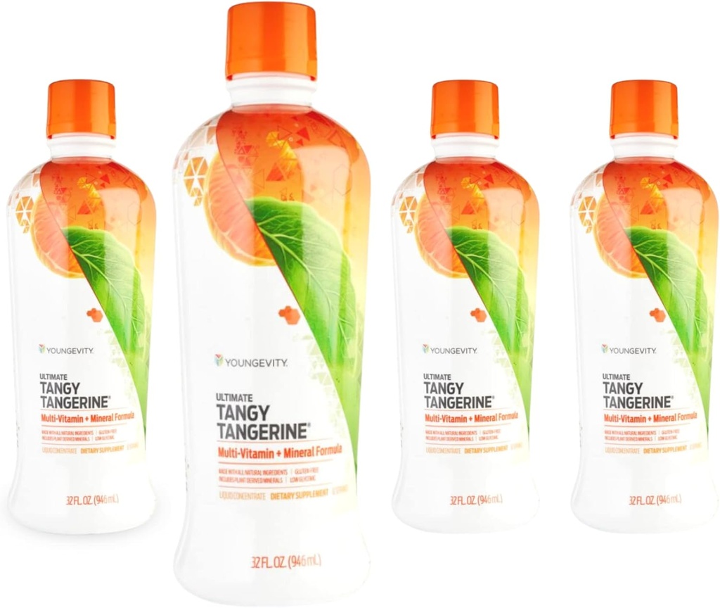 Youngevity Majestic Earth - Ultimate Tangy Tangerine, 32 FL Oz – Multivitamines liquides sans gluten pour les hommes, les femmes et le soutien immunitaire quotidien pour les enfants – Boost complète boisson nutritionnelle pour la santé, l'énergie