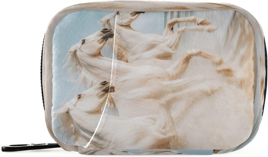 Running Horses Travel Pill Organizer Bag, Weekly Daily Pill Case Bag Portable Pill Box for Vitamin Supplement Medicine