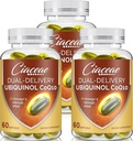 Ubiquinol CoQ10 600 MG Softgels avec Omega-3 & Shilajit & PQQ, Coenzyme de double livraison avancée-Q10, Supplément Ubiquinol actif CoQ10 pour la fertilité, l'antioxydant, le cœur, le cerveau et l'énergie, 180 services