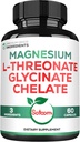 Satoomi 1200mg 3in1 Supplément de magnésium L-Thréonate avec Glycinate et Chélalate - 60 Capsules Vegan