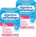 Avantage digestif Enzymes à action rapide + Probiotique quotidien Prévenir le gaz et casser les particules alimentaires 32 capsules de comptage (2 paquets)