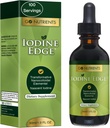 Go Nutrients Iodine Edge – Complément liquide organique d'iode pour le soutien thyroïdien, l'énergie, l'immunité et la santé cognitive – gouttes d'absorption élevées - Teinture naturelle pour les femmes et les hommes – 1 oz