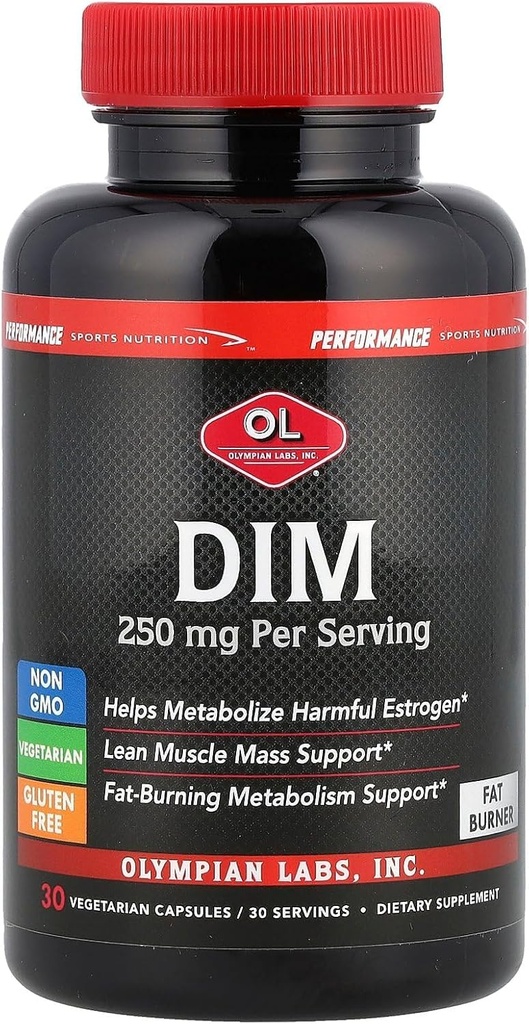 Olympian Labs Performance Supplément DIM 250mg - DIM Diindolylméthane 30 Capsules (30 jours d'approvisionnement)