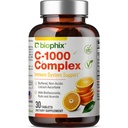 Vitamine C-1000 mg 30 Comprimés Complexe - Végétalien avec Citrus Calcium Bioflavonoïdes Acerola Rutin - Soutient la santé immunitaire