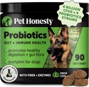 Animaux de compagnie Honnêteté Probiotiques pour chiens pour le soutien occasionnel de la diarrhée et du bowel, enzymes digestives avec prébiotiques pour la santé des chiens Gut, Immunity Health & Ditch Relief (Pumpkin 90 ct)