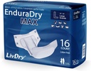 LivDry EnduraDry Max Adult Diapers with Tabs, Up to 12-Hours, Super Absorbent Incontinence Underwear, Leak Protection Briefs, Large, 16-Pack