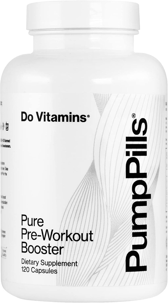 PumpPills Suppléments à oxyde nitrique pour les hommes et les femmes - Supplément L Citrulline L Arginine - Pilules de pré-entraînement stimulantes - Booster à oxyde nitrique - Vegan, Paléo, Keto (120 capsules)