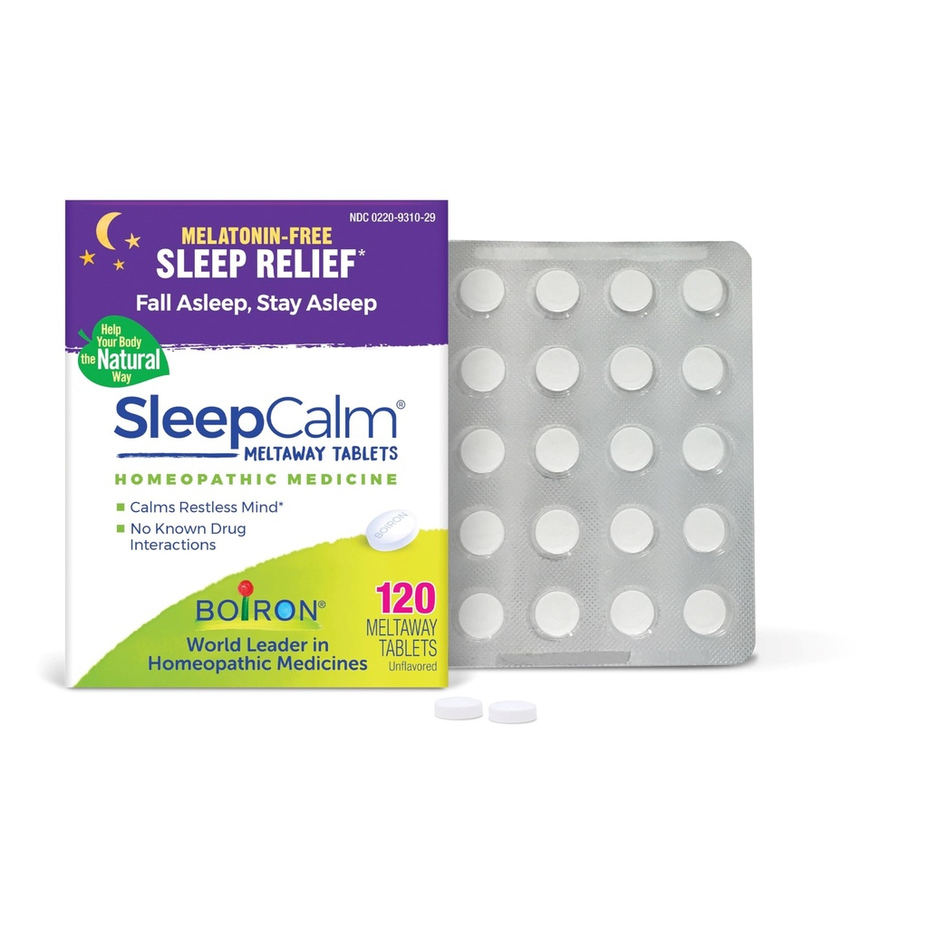 Boiron SleepCalm Comprimés Aide au sommeil pour le sommeil de nuit profond, relaxant, reposant - sans mélatonine et sans habitude - 120 Compte