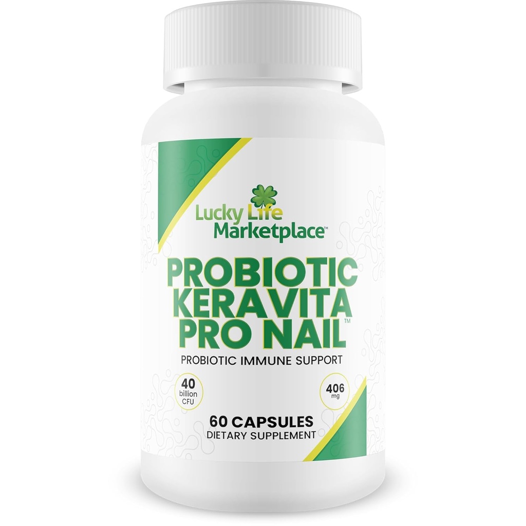 Probiotique Keravita Pro Nail - Soutien immunitaire probiotique pour aider le corps à se défendre naturellement contre les champignons - Promouvoir les ongles clairs - Soutenir le microbiome git sain pour aider la réponse immunitaire