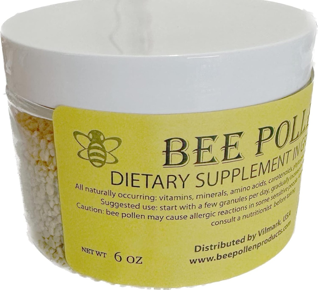 6 oz BEE Pollen 100% Pure Natural Non Processed Bee Pollen Granules 6 oz en pot