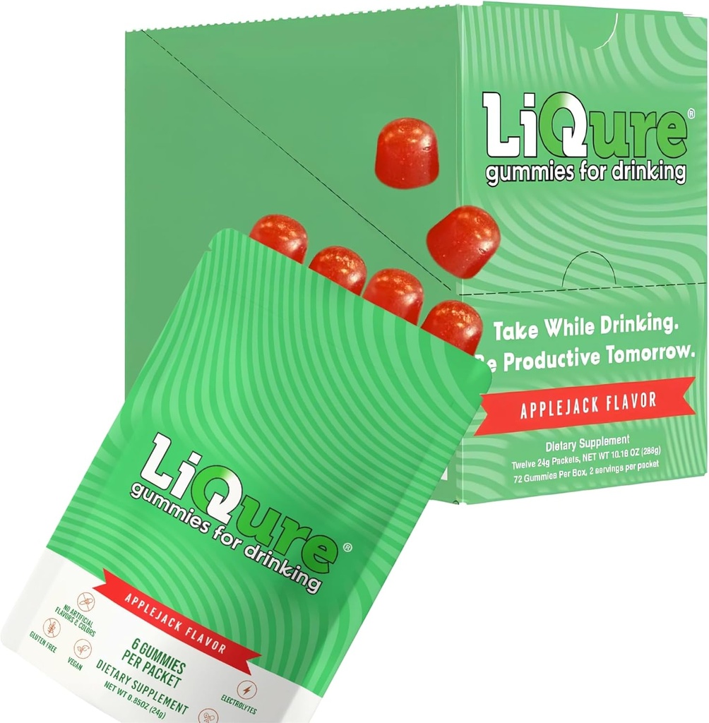 Gummies pour boire, se sentir mieux après une nuit dehors, DHM, Thistle de lait, vitamines B, électrolytes, à base végétale, 72 Gummies (24 portions) - Bien-être post-célébration