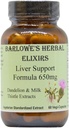 Elixirs à base de plantes de Barlowe Formule de soutien du foie Dandelion Racine et extrait de chardon de lait 650mg par capsule 60 Capsules de végétaliens, sans stéarate, en bouteille de verre