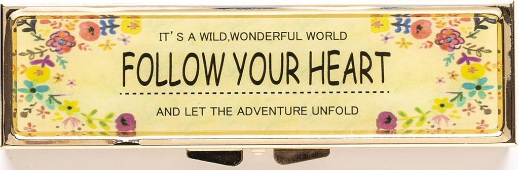 AmyZone Pill Organizer Weekly 7 Day Travel Portable Compact Pill Box Pill Case pour conserver les vitamines/tylénol/huile de poisson/compléments/médecine/comprimé pour la purse/pochette (Suivez votre cœur)