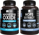 Pure Original Ingredients Magnesium Oxide and Hops Extract Bundle, 365 Capsules Each, No Fillers, Always Pure