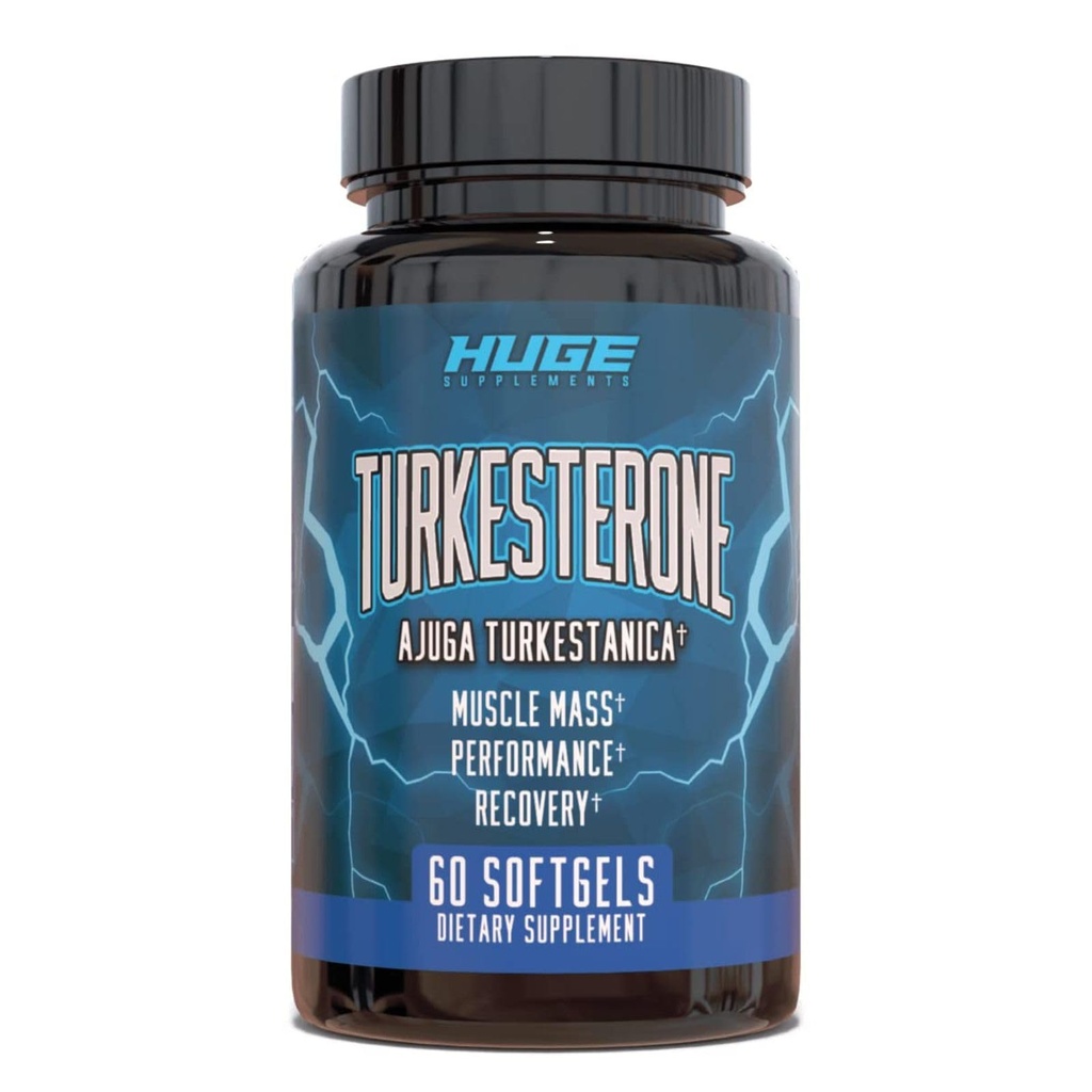 Supplément de Turkestérone (500mg) Extrait d'Ajuga Turkestanica, améliorer la masse musculaire maigre, la performance d'exercice, améliorer la récupération musculaire avec notre technologie d'absorption de softgel (60 Softgels)