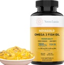 NovaGold Omega 3 Huile de poisson – Supplément EPA haute résistance DHA – Sans Burpless, facile à avaler Softgels – soutient le cœur, le cerveau, les articulations, l'immunité et la peau – Non-OGM – 120 capsules liquides