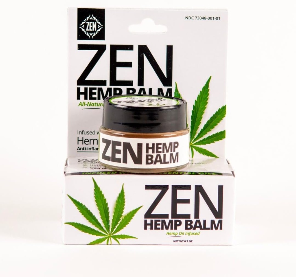 ZEN Hemp Balm for Relief, Hemp Oil Extract for Joints, Back, Neck and Elbows, Hemp Infused Topical Cream - 0.7 oz (Pack of 1)