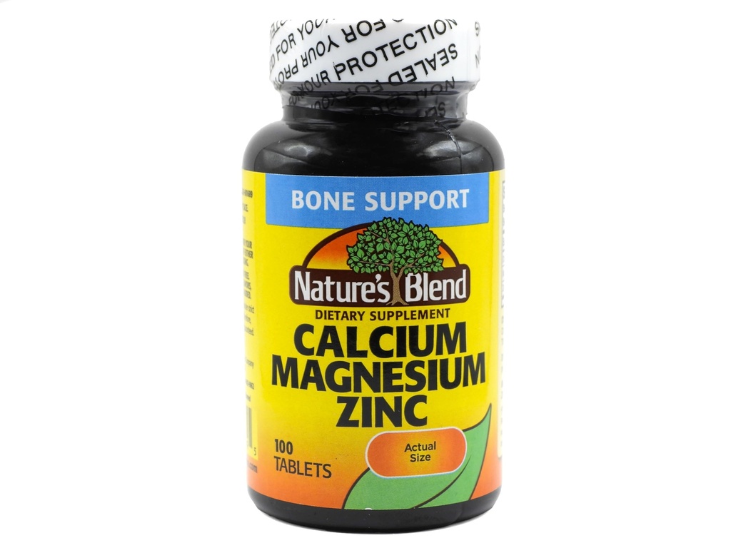 Mélange naturel d'onglets de zinc de magnésium de calcium, non aromatisé, 100 Nombre