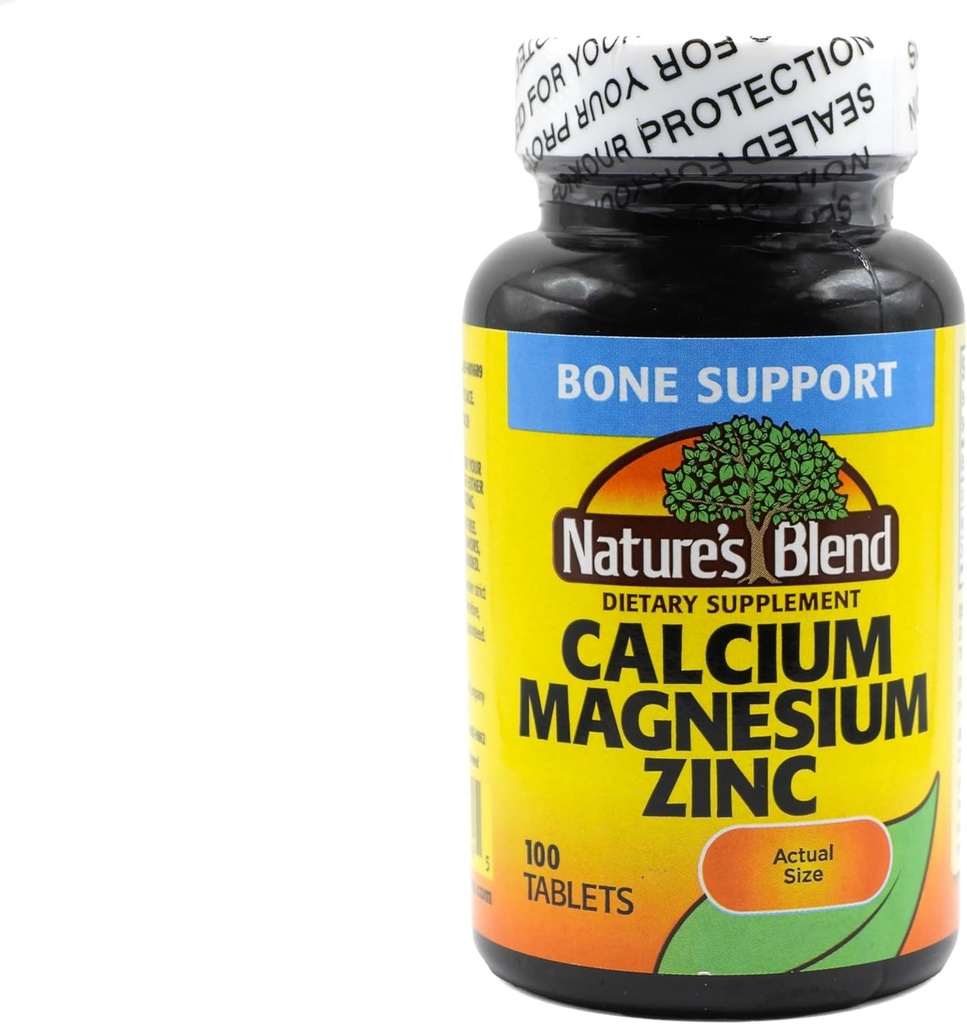 Mélange naturel d'onglets de zinc de magnésium de calcium, non aromatisé, 100 Nombre