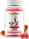 Gommies acides aminés HMB et Leucine: Suppléments HMB pour hommes femmes avec L-glutamine pour la croissance musculaire récupération rapide d'entraînement, sans sucre végétalien non-OGM fraise aromatisée 30 jours