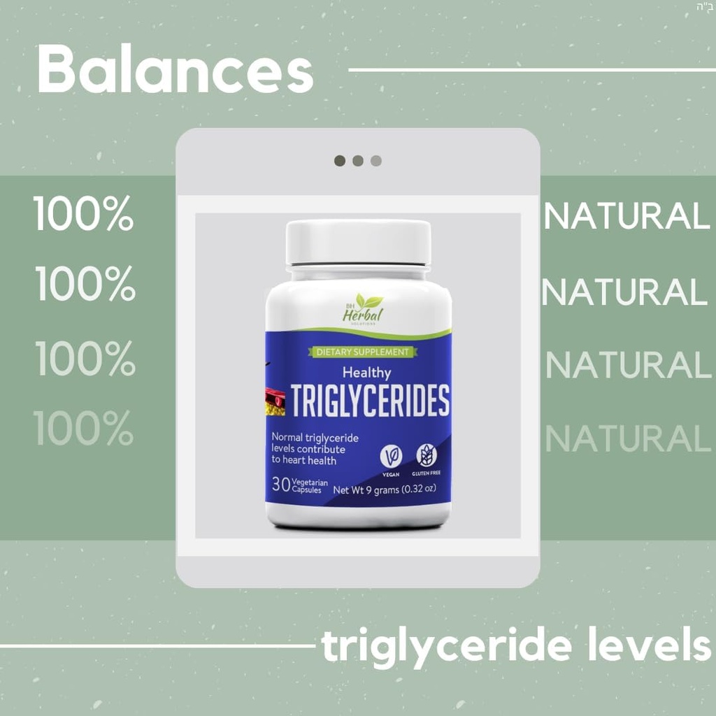 Triglycérides sains - Équilibre les niveaux de triglycérides à une gamme normale - 100% Herbal et naturel