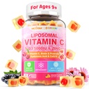 Vitamine liposomique C 1000mg + D3 5000IU + Gommies remplies de zinc, Supplément à croquer de 800mcg, Acide hyaluronique, VE, pour la beauté, l'énergie et la santé globale, sans sucre, naturel