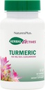 Natures Plus Herbal Actives Turcuma - 400 mg, 95% Curcumine, 60 Capsules Vegan - Végétarien, Sans gluten - 60 portions
